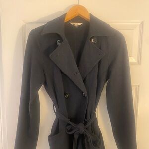 Women's Denim Navy Double-Breasted Coat